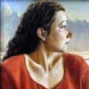 Girl looks to the West